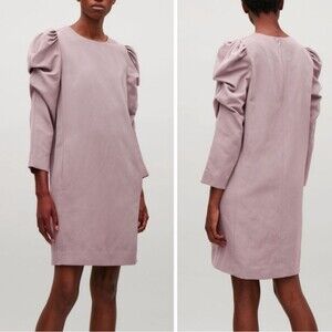 COS Collection of Style Structured Puff Long Sleeve Shift Dress in Mauve…